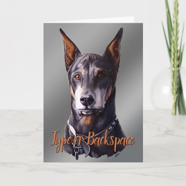 Doberman Cards Personalised Doberman Dog Art Cards (Front)