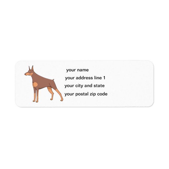 doberman cartoon 2 return address label (Front)