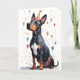 Doberman Celebration Greeting Card