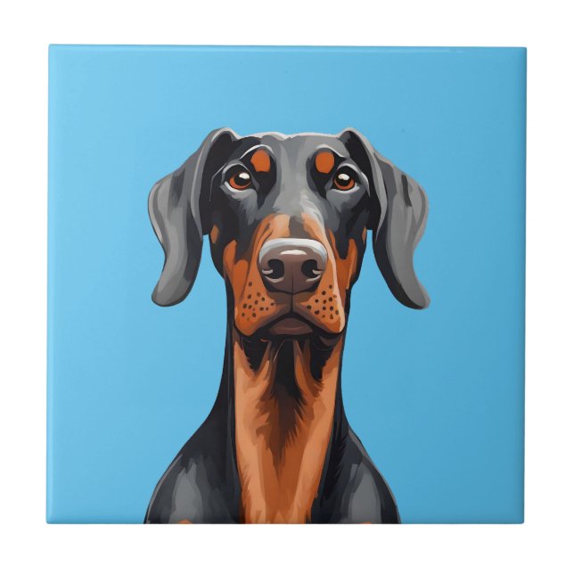 Doberman Ceramic Tile (Front)