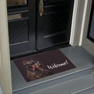 Doberman charm doormat