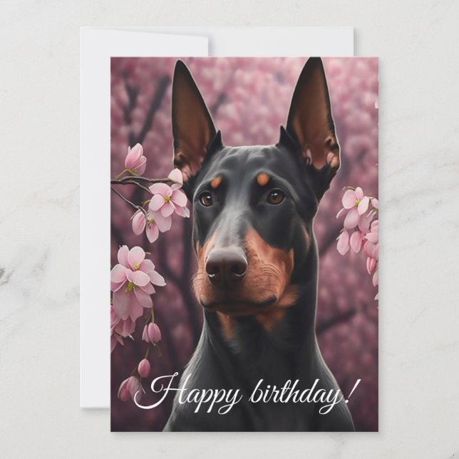 Doberman charm.  holiday card (Front)