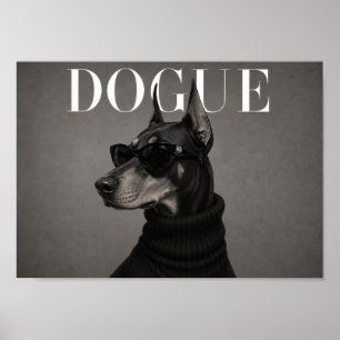 Doberman Chic Fashion Dog Art Print