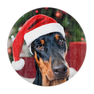 Doberman Christmas Cutting Board