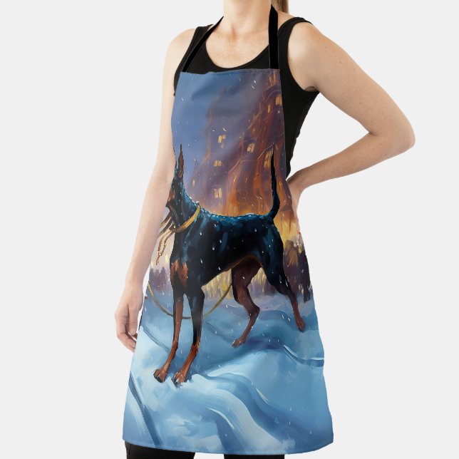 Doberman Christmas Festive Season Apron (Insitu)