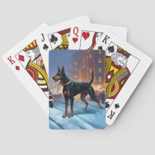 Doberman Christmas Festive Season Playing Cards