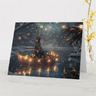 Doberman Christmas Festive Voyage  Card
