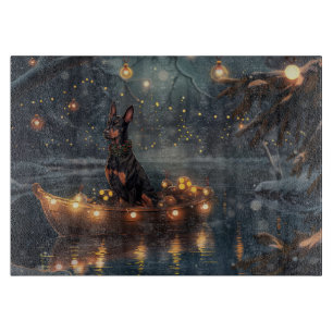 Doberman Christmas Festive Voyage  Cutting Board