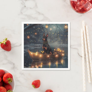 Doberman Christmas Festive Voyage  Napkin