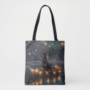 Doberman Christmas Festive Voyage Tote Bag