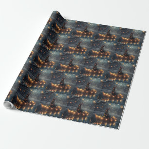 Doberman Christmas Festive Voyage  Wrapping Paper