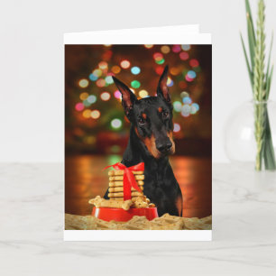 Doberman Christmas Holiday Card