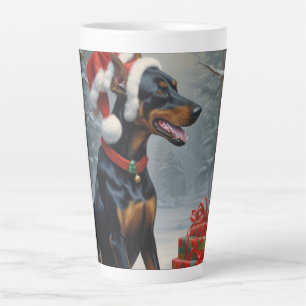 Doberman Christmas Latte Mug