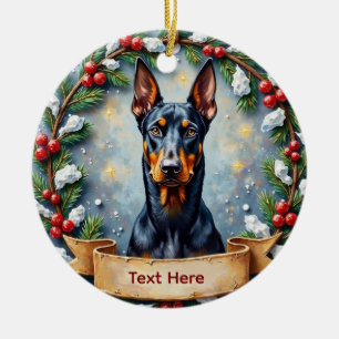 Doberman Christmas Ornament