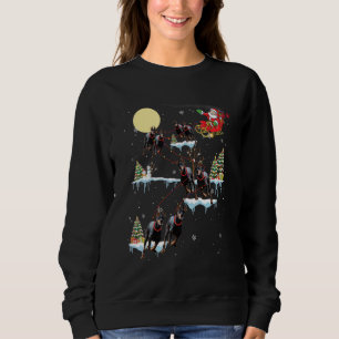 Doberman Christmas Santa Sleigh  Dog Sweatshirt