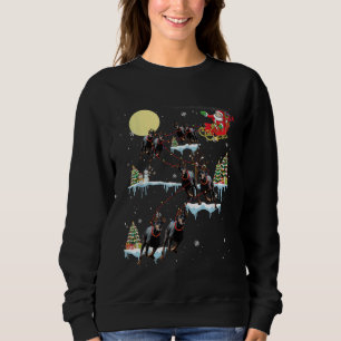 Doberman Christmas Santa Sleigh Funny Dog Lover Xm Sweatshirt
