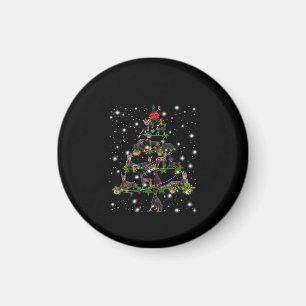 Doberman Christmas Tree Covered By Flashlight Magnet