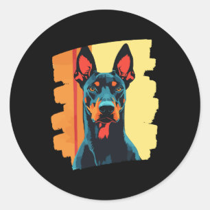 Doberman  classic round sticker