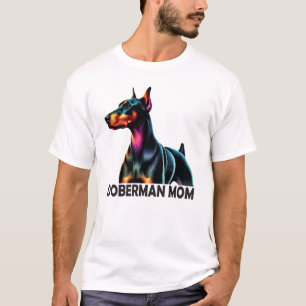 Doberman Colourful Mum T-Shirt
