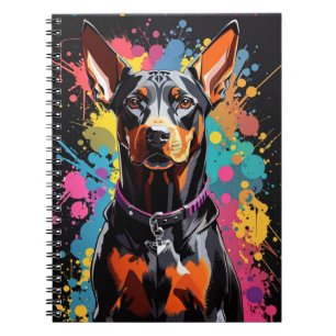 Doberman colourful spalsh notebook