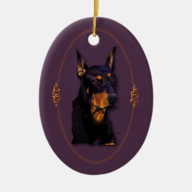 Doberman customisable ornament (Front)