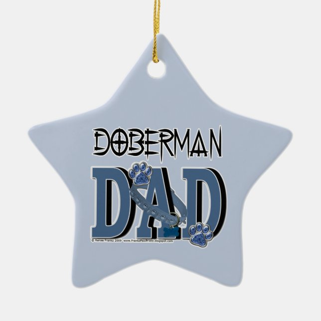 Doberman DAD Ceramic Ornament (Front)