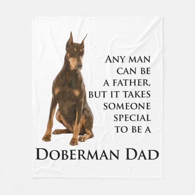 Doberman Dad Fleece Blanket (Front)