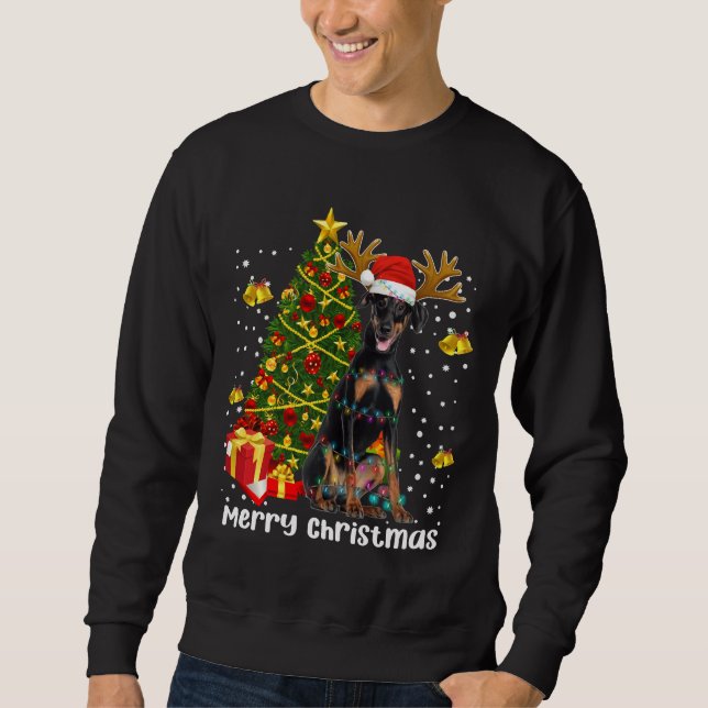 Doberman Dad Mum Christmas Xmas Sweater Pjs Doberm (Front)