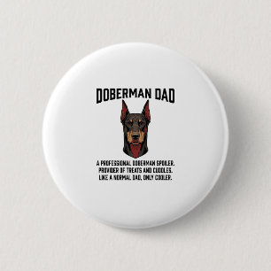 Doberman Dad Vintage Engraving Dog Lover Shirt Des 6 Cm Round Badge