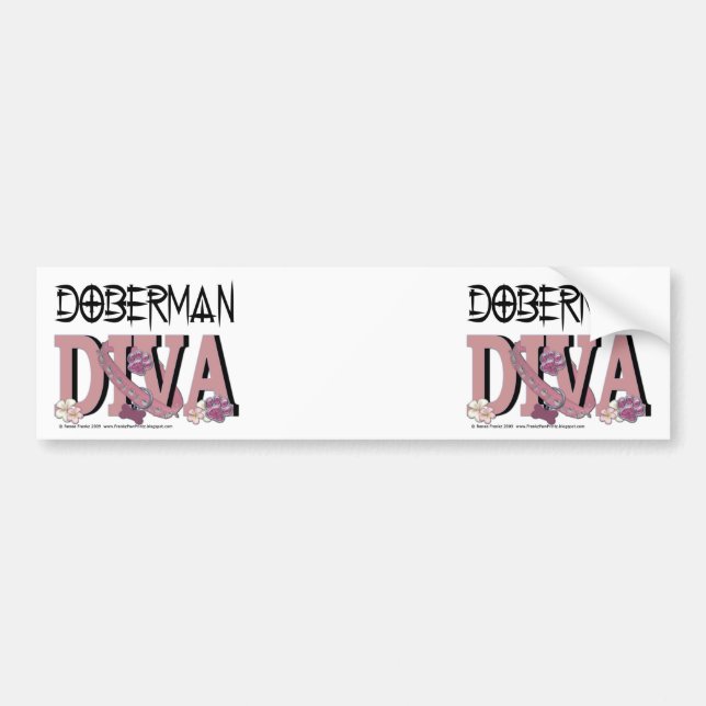 Doberman DIVA Bumper Sticker (Front)