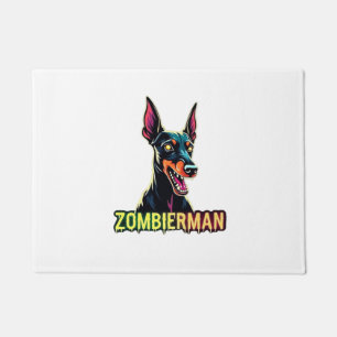 Doberman Dobie Doby Dobermann Zombie Dog Halloween Doormat