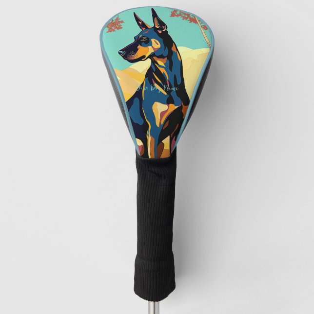 Doberman Dog 005 - Bruno Pokopen Golf Head Cover (Front)