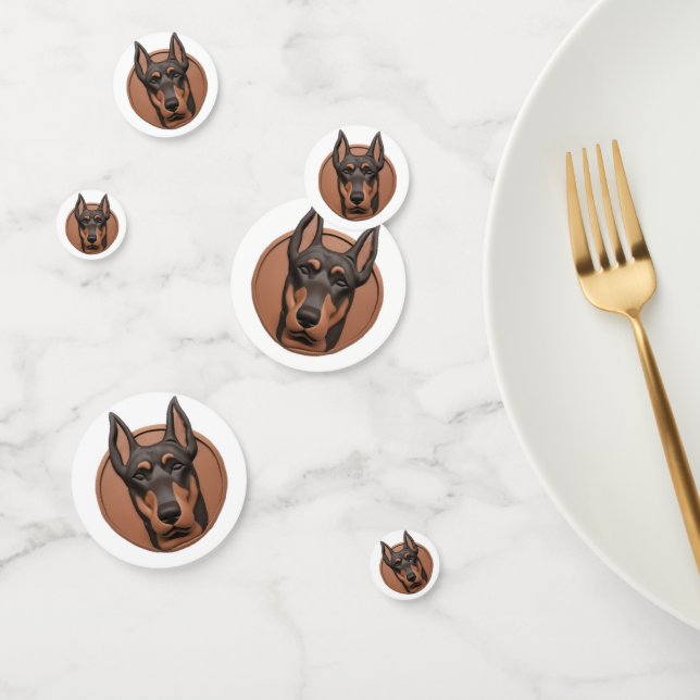 Doberman Dog 3D Inspired Confetti (Group)