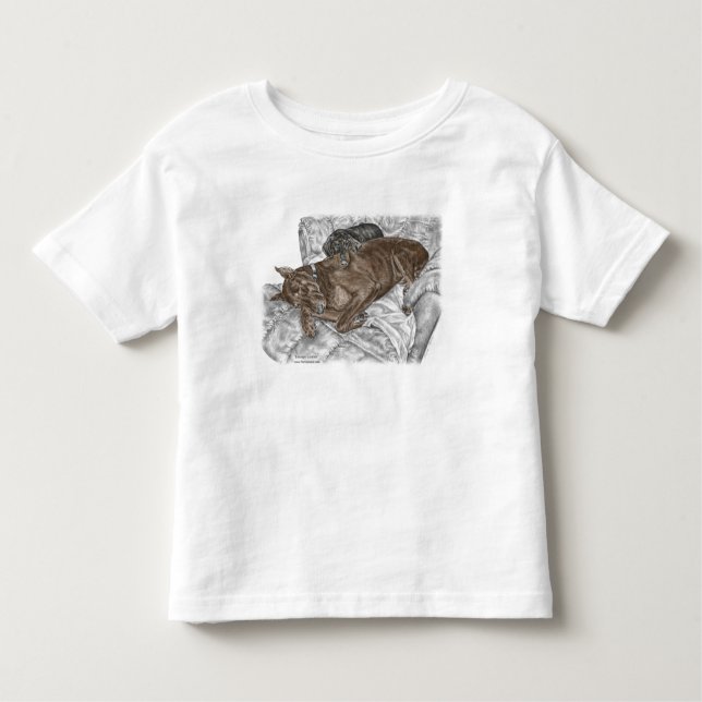 Doberman Dog and Puppy Toddler T-Shirt (Front)
