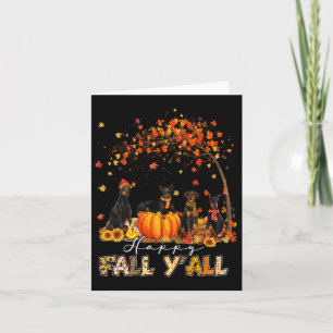 Doberman Dog Autumn Fall Pumpkin Truck Mappe Thank Card
