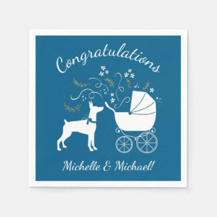 Doberman Dog Baby Shower Puppy Dobie Pinscher Napkin