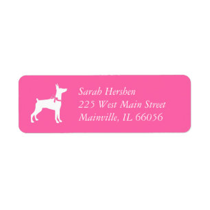 Doberman Dog Baby Shower Puppy Dobie Pinscher Return Address Label
