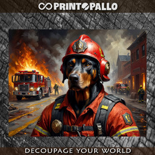 Doberman dog breed as Firefighter Tissue Paper