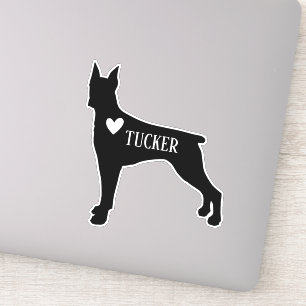 Doberman Dog Breed  Silhouette Custom Name