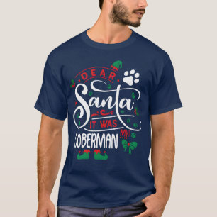 Doberman Dog Christmas Dog breed funny boy T-Shirt