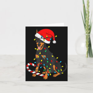 Doberman Dog Christmas Lights Santa Xmas Pet Dog L Card