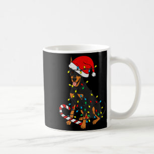 Doberman Dog Christmas Lights Santa Xmas Pet Dog L Coffee Mug