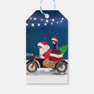 Doberman Dog Christmas Santa Claus   Gift Tags