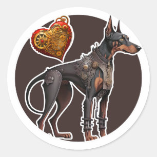 Doberman Dog Classic Round Sticker