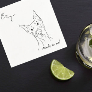 Doberman Dog Cocktail wedding napkins 
