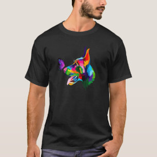 Doberman Dog Coloured Dobie Colourful Butterflies  T-Shirt