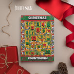Doberman Dog Countdown Christmas Advent Calendar Holiday Card<br><div class="desc">Doberman Dog Countdown Christmas Advent Calendar Holiday Card features a watercolor of a Doberman with a Christmas hat and a Christmas dog collar. Funny design for Dog Lovers!</div>