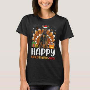 Doberman Dog Halloween Christmas Happy Hallothank T-Shirt