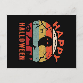 Doberman Dog Happy Halloween Scary Ghost Holiday Postcard