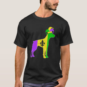 Doberman Dog Mardi Gras Carnivals Funny Puppy Jest T-Shirt